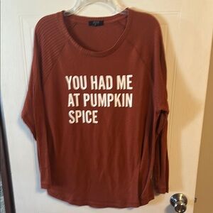 Women's Pumpkin Spice Graphic Top - Rust